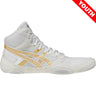 ASICS Snapdown 4 Kids Wrestling Shoes in White and Gold side view