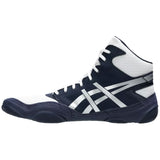 ASICS Snapdown 4 Kids Wrestling Shoes in White and Silver side view 2