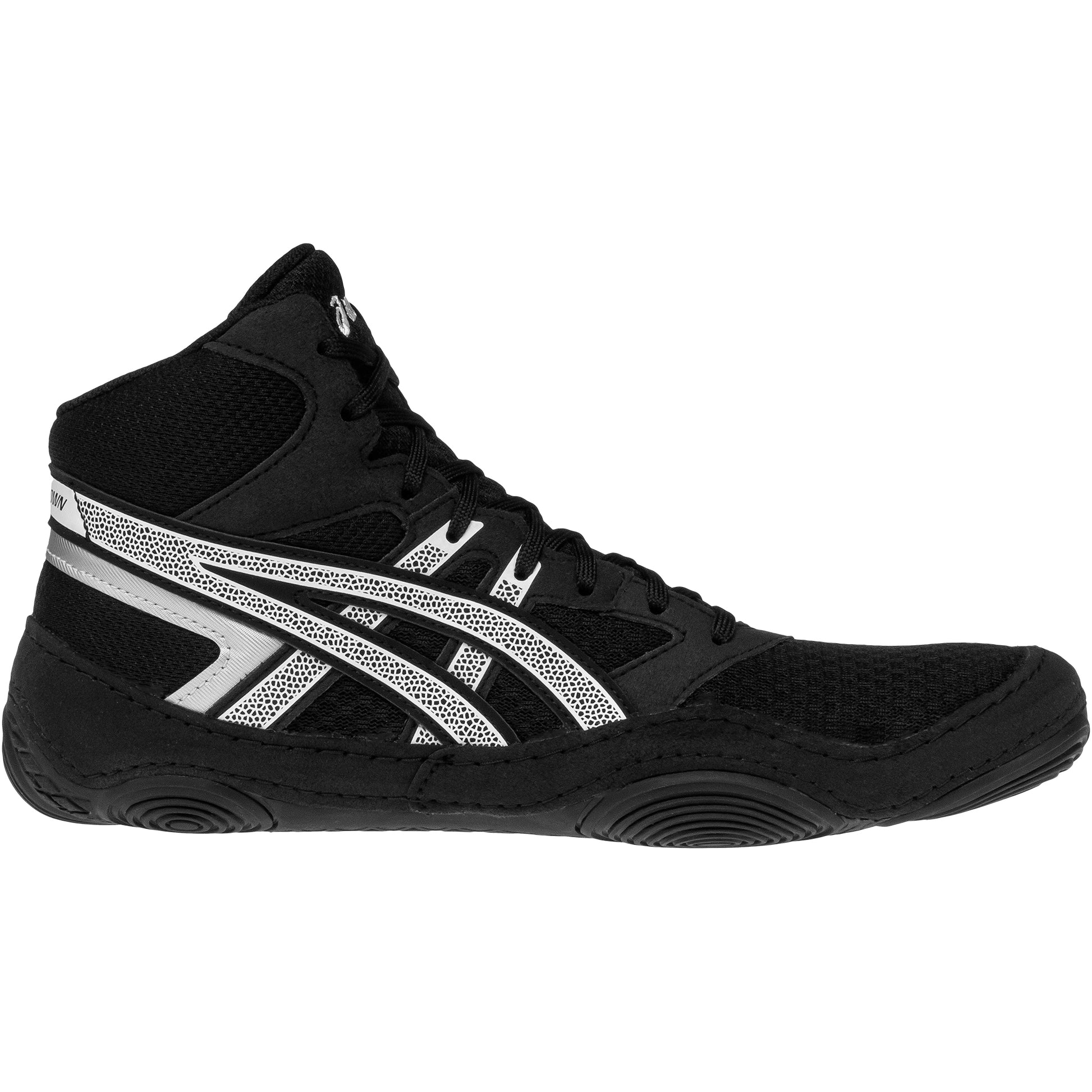 ASICS Snapdown 4 Wrestling Shoes in Black and White side view