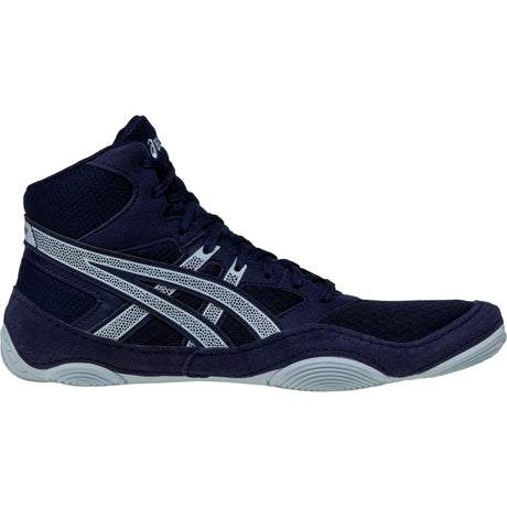 ASICS Snapdown 4 Wrestling Shoes in Dark Blue and Grey side view