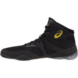 ASICS Split Elite Wrestling Shoes in Black and Gold side view 2
