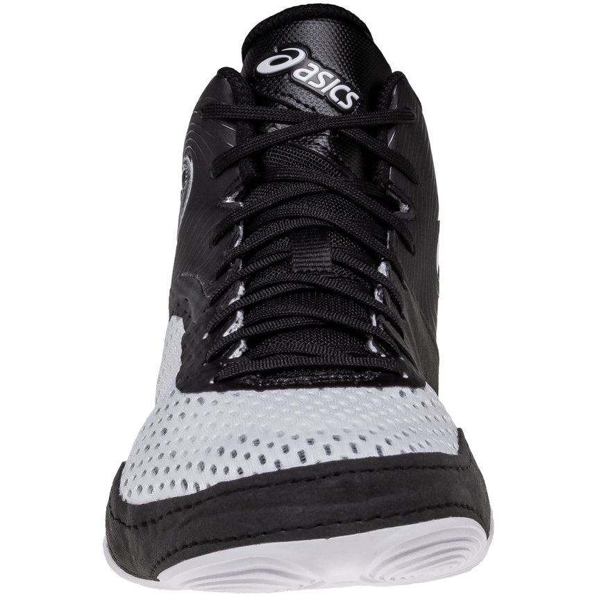 ASICS Split Elite Wrestling Shoes in White and Black front view