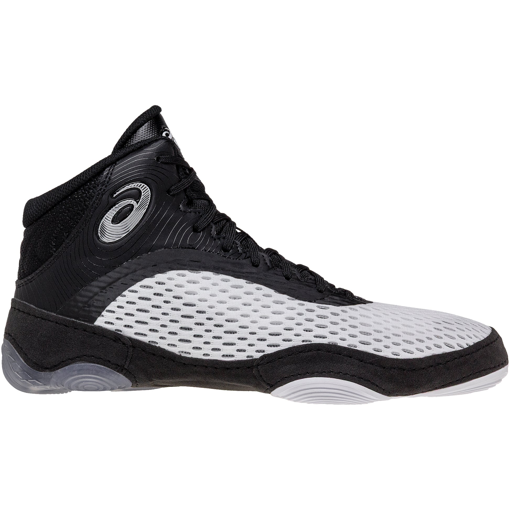 ASICS Split Elite Wrestling Shoes in White and Black side view