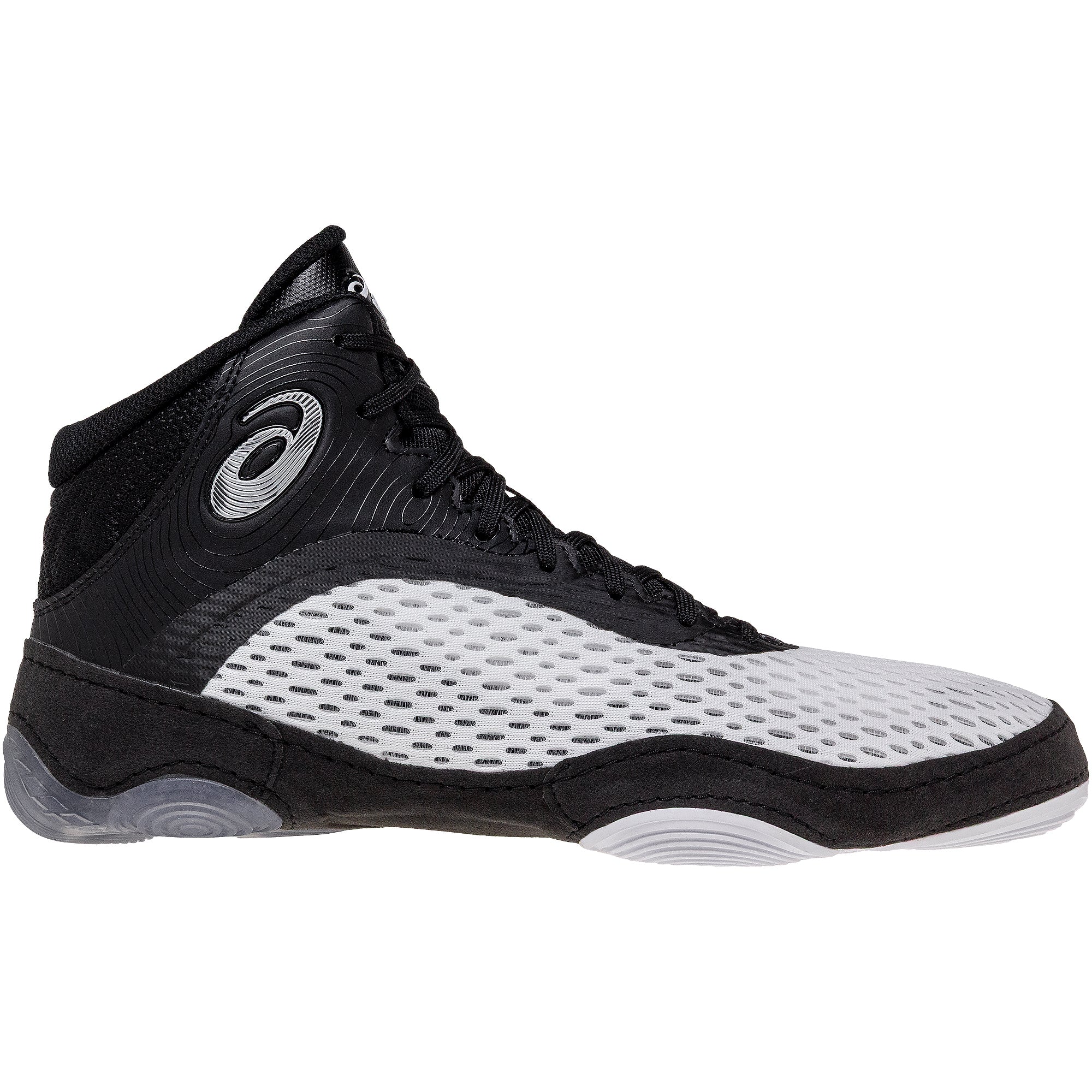 ASICS Split Elite Wrestling Shoes in White and Black side view