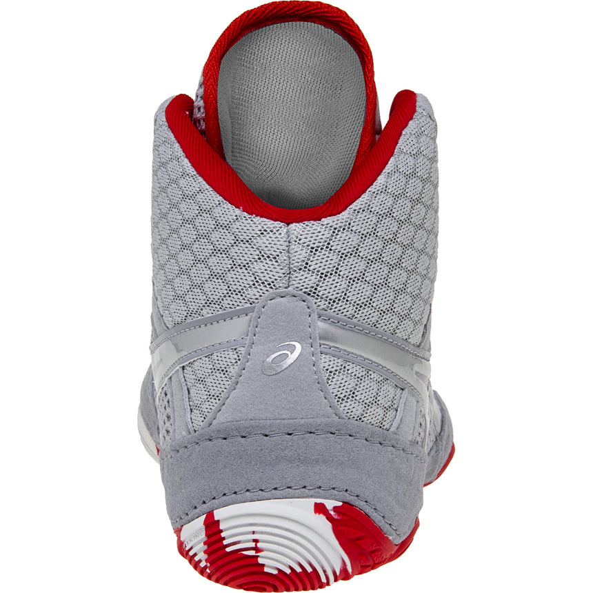 ASICS Women’s MatBlazer Wrestling Shoes in Grey and Red back view