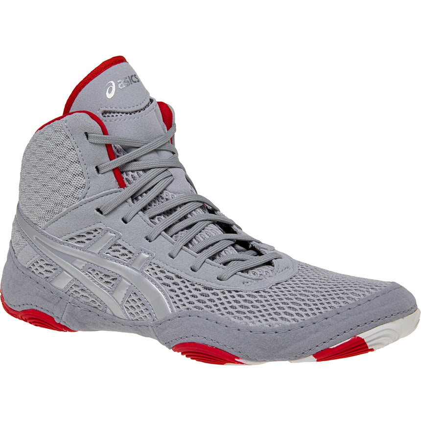 ASICS Women’s MatBlazer Wrestling Shoes in Grey and Red side view 3