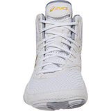 ASICS Women’s MatBlazer Wrestling Shoes in White and Gold front view