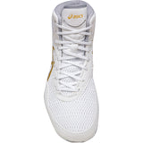 ASICS Women’s MatBlazer Wrestling Shoes in White and Gold front view 2