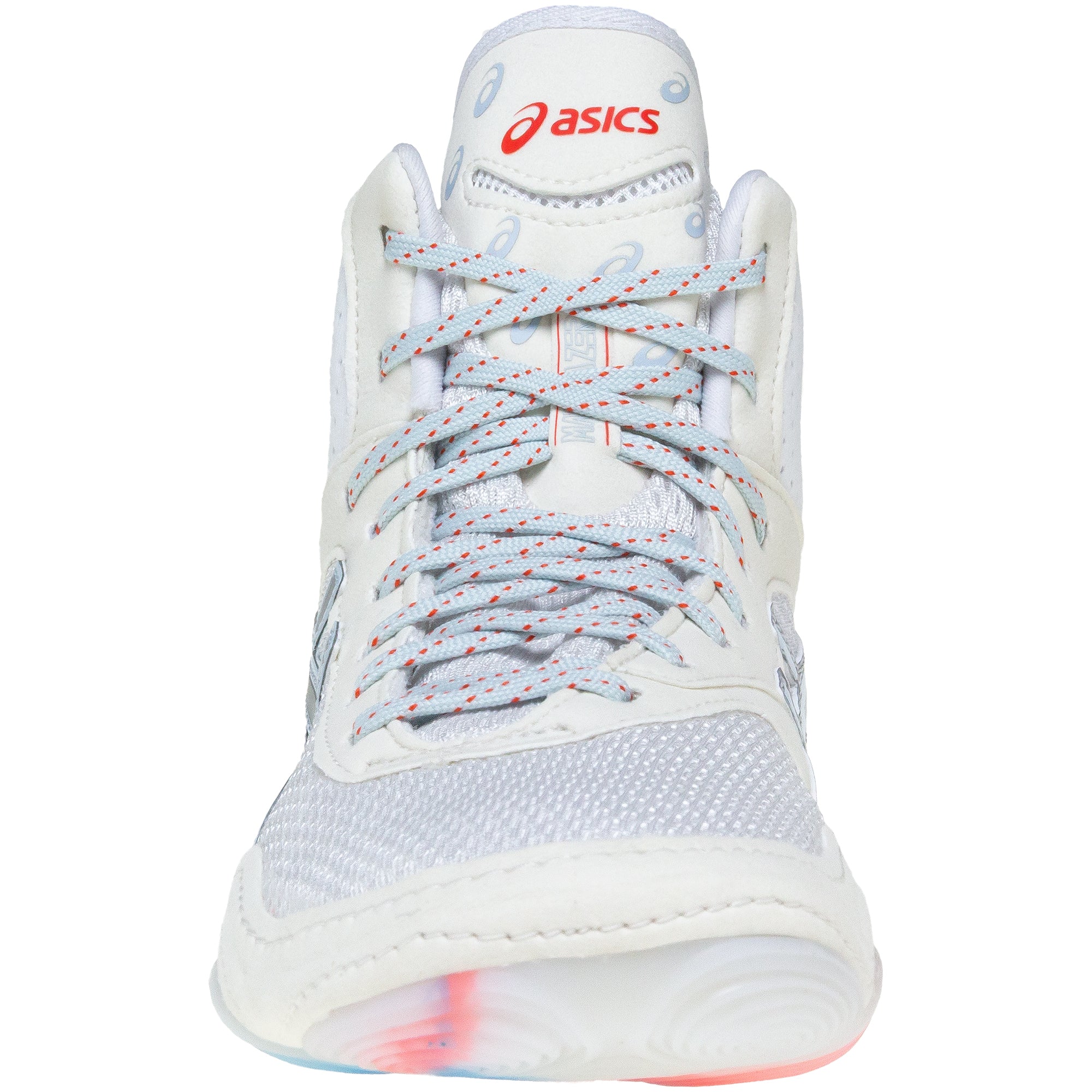 ASICS Women’s MatBlazer Wrestling Shoes in White and Silver front view