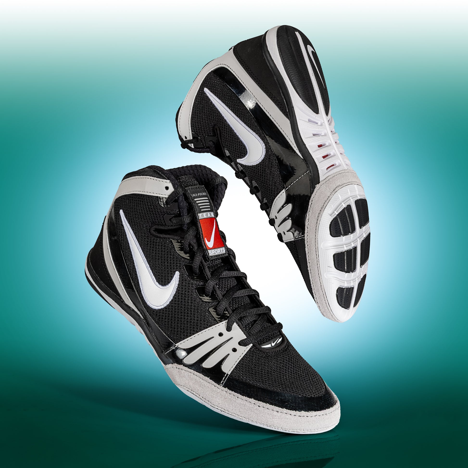 Nike Freek Wrestling Shoes in Black and White hero image