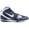 Nike Freek Wrestling Shoes in Navy Blue and White from the side