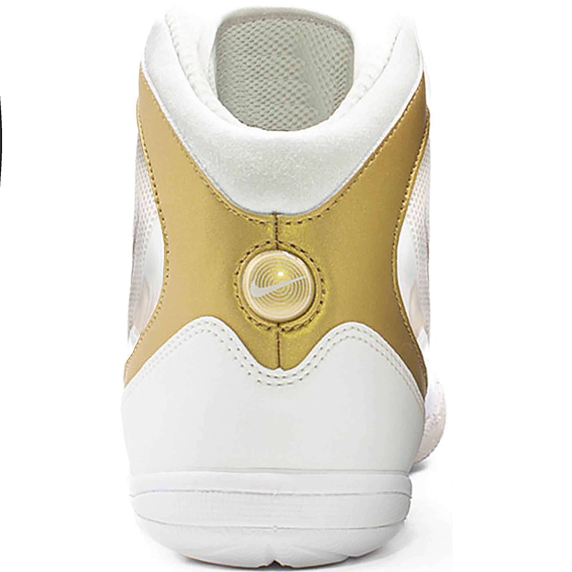 white and gold nike freeks wrestling shoes