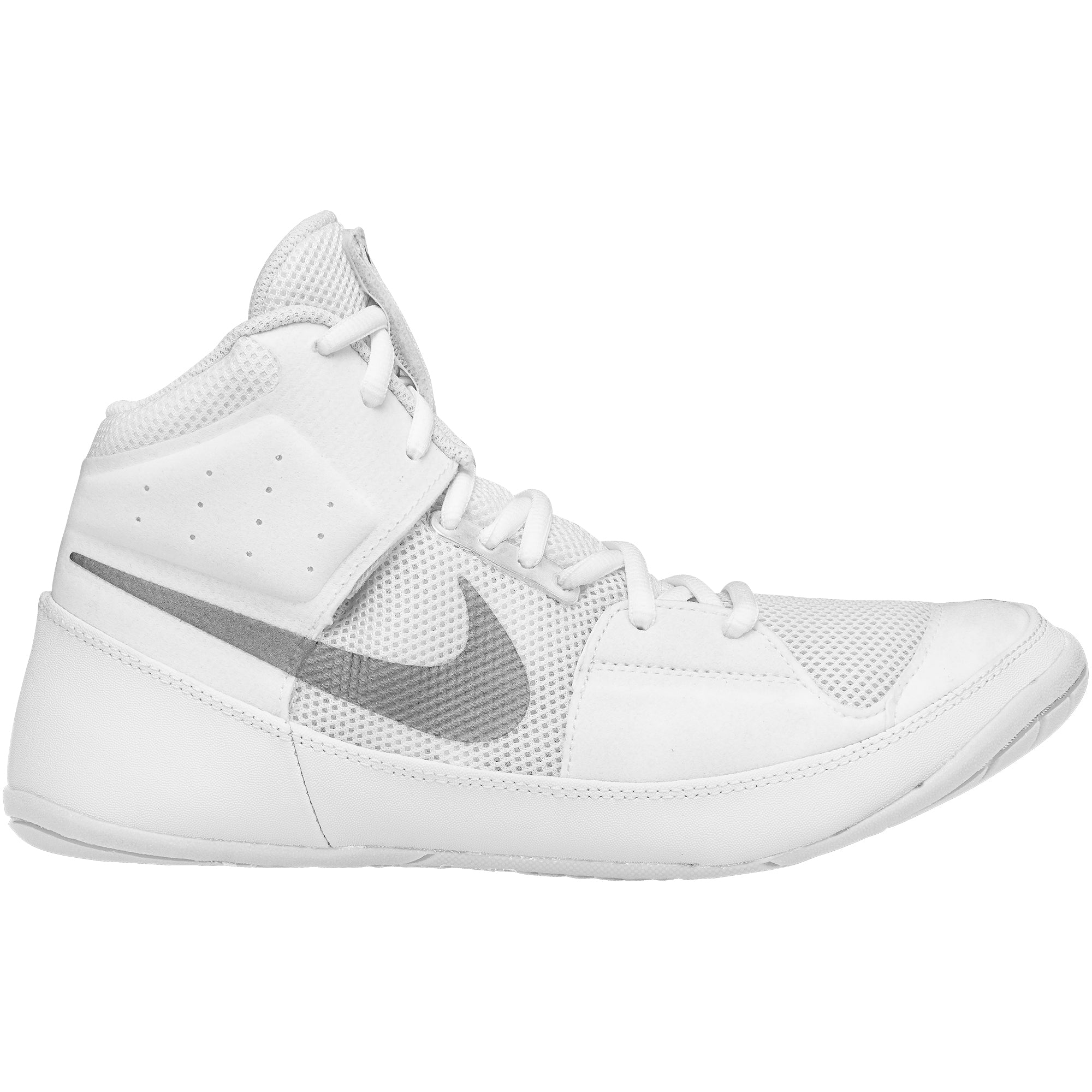 Nike Fury Wrestling Shoes in Red, White, and Black side view