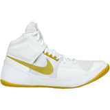 Nike Fury Wrestling Shoes in White and Gold side view