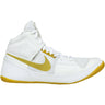 Nike Fury Wrestling Shoes in White and Gold side view