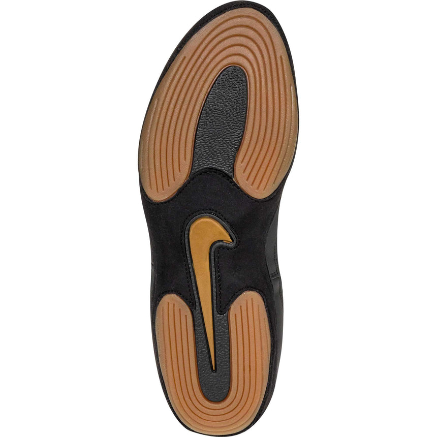 Nike Inflict 3 Wrestling Shoes in Black and Gold sole view
