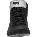 Nike Inflict 3 Wrestling Shoes in Black and Silver front view