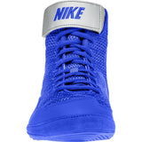 Nike Inflict 3 Wrestling Shoes in Royal and Silver front view