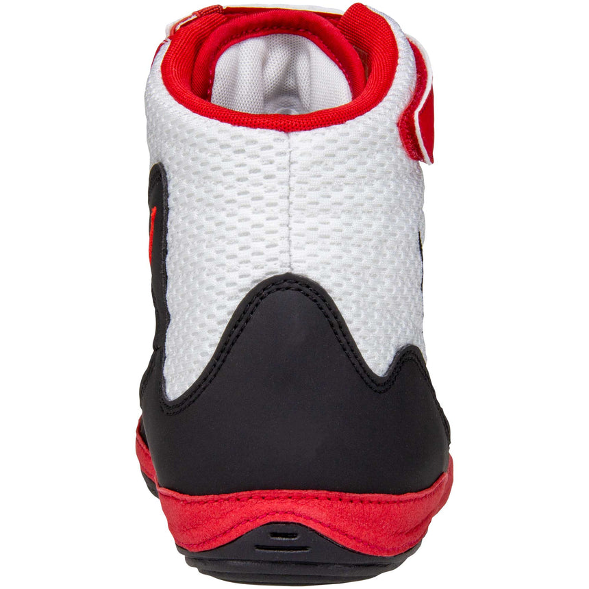 Nike Inflict 3 Wrestling Shoes in White, Red, and Black back view
