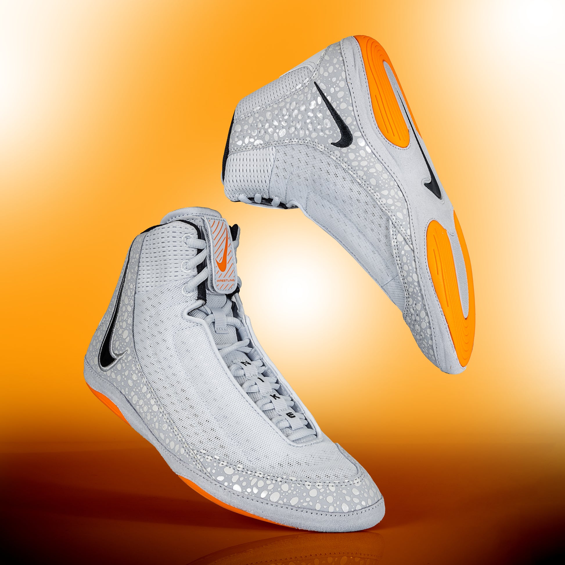 Nike Inflict 4 SE Wrestling Shoes in Grey and Orange hero image