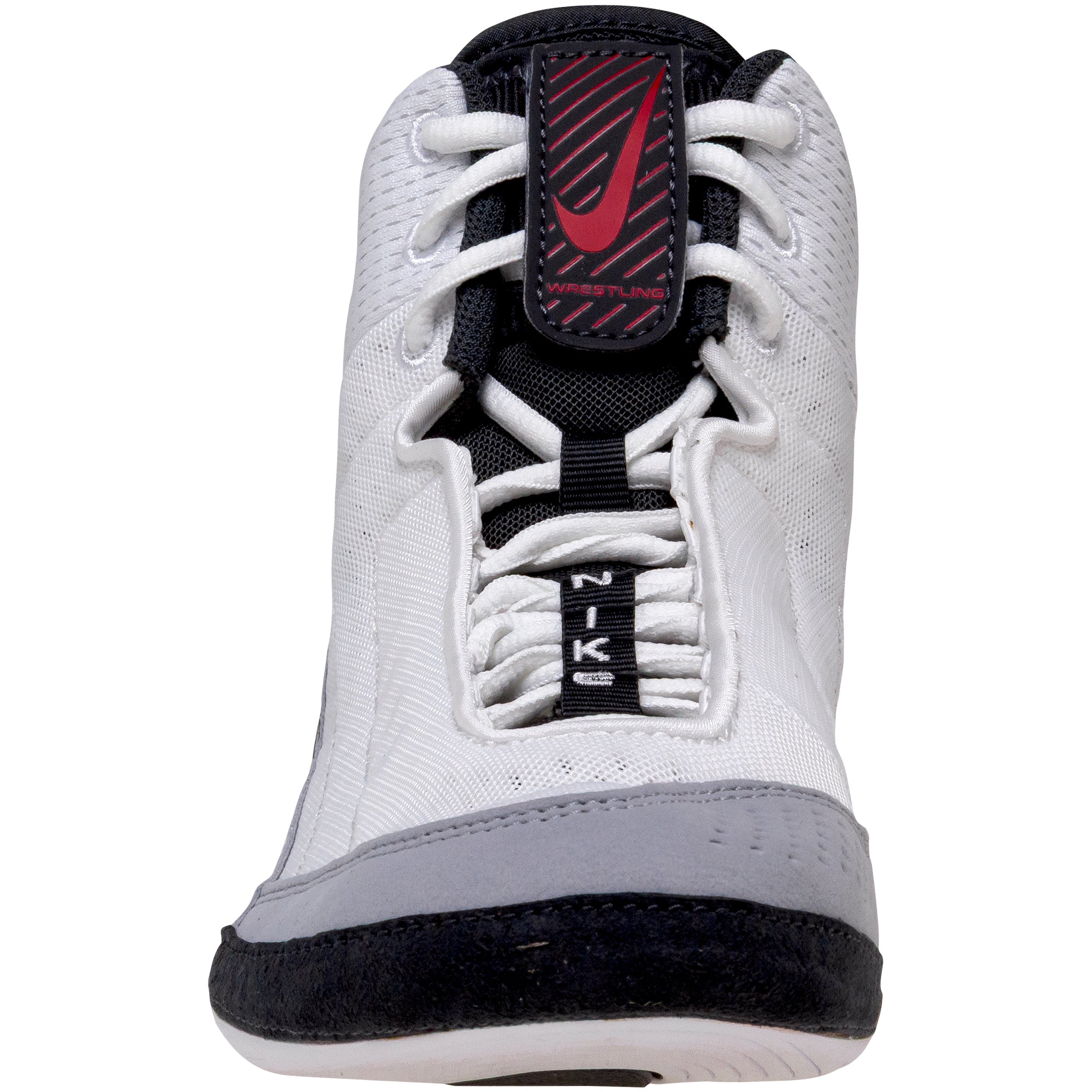 Nike Inflict 4 SE Wrestling Shoes in White and Red front view