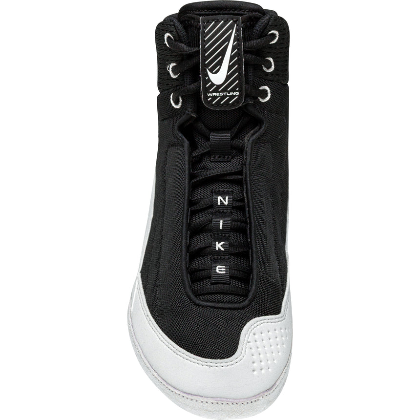 Nike Inflict 4 Wrestling Shoes in Black and White front view