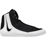 Nike Inflict 4 Wrestling Shoes in Black and White side view