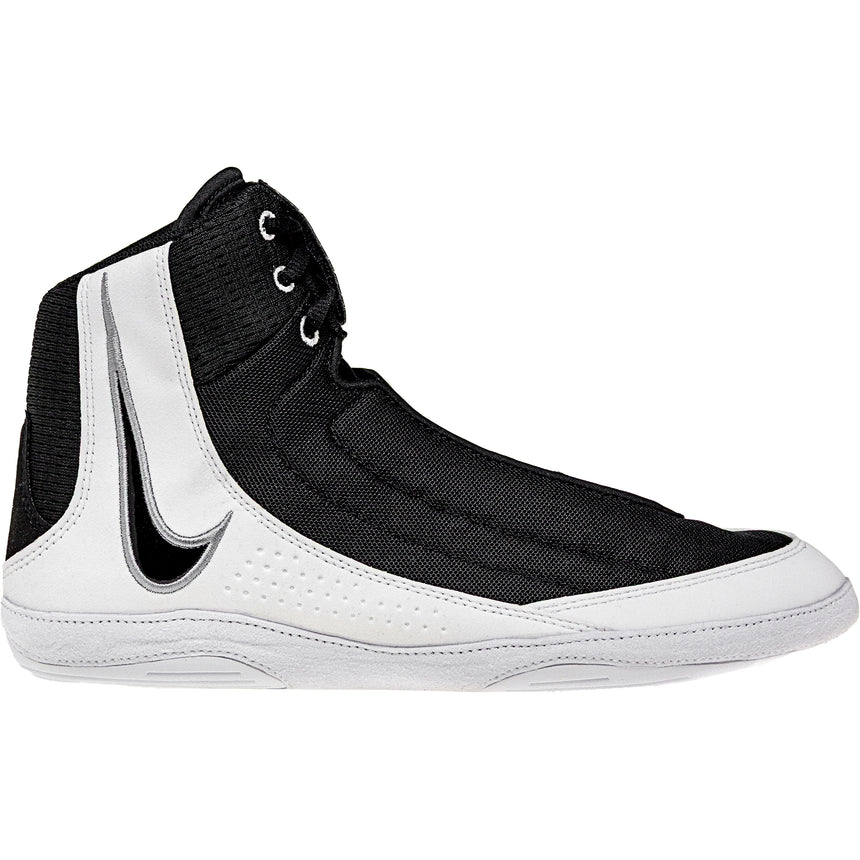 Nike Inflict 4 Wrestling Shoes in Black and White side view