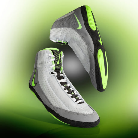 Nike Inflict 4 Wrestling Shoes in Grey and Green hero image