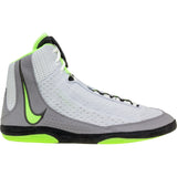 Nike Inflict 4 Wrestling Shoes in Grey and Green side view