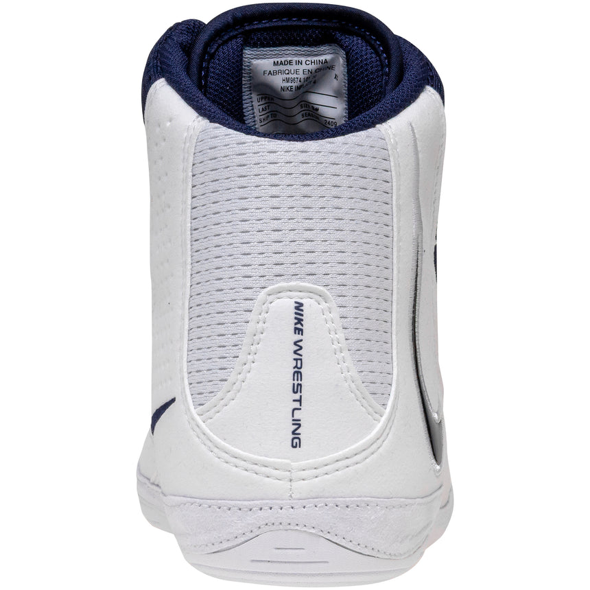 Nike Inflict 4 Wrestling Shoes in Navy and White back view