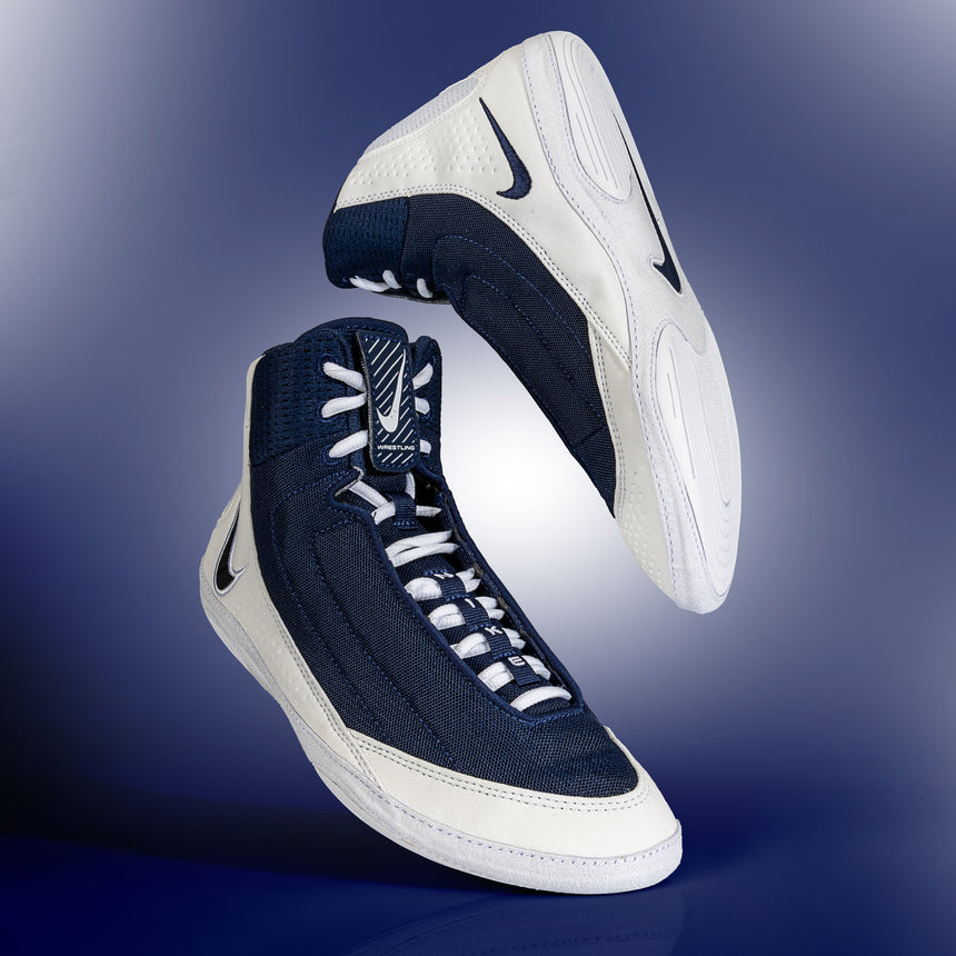 Nike Inflict 4 Wrestling Shoes in Navy and White hero image
