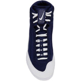 Nike Inflict 4 Wrestling Shoes in Navy and White top view