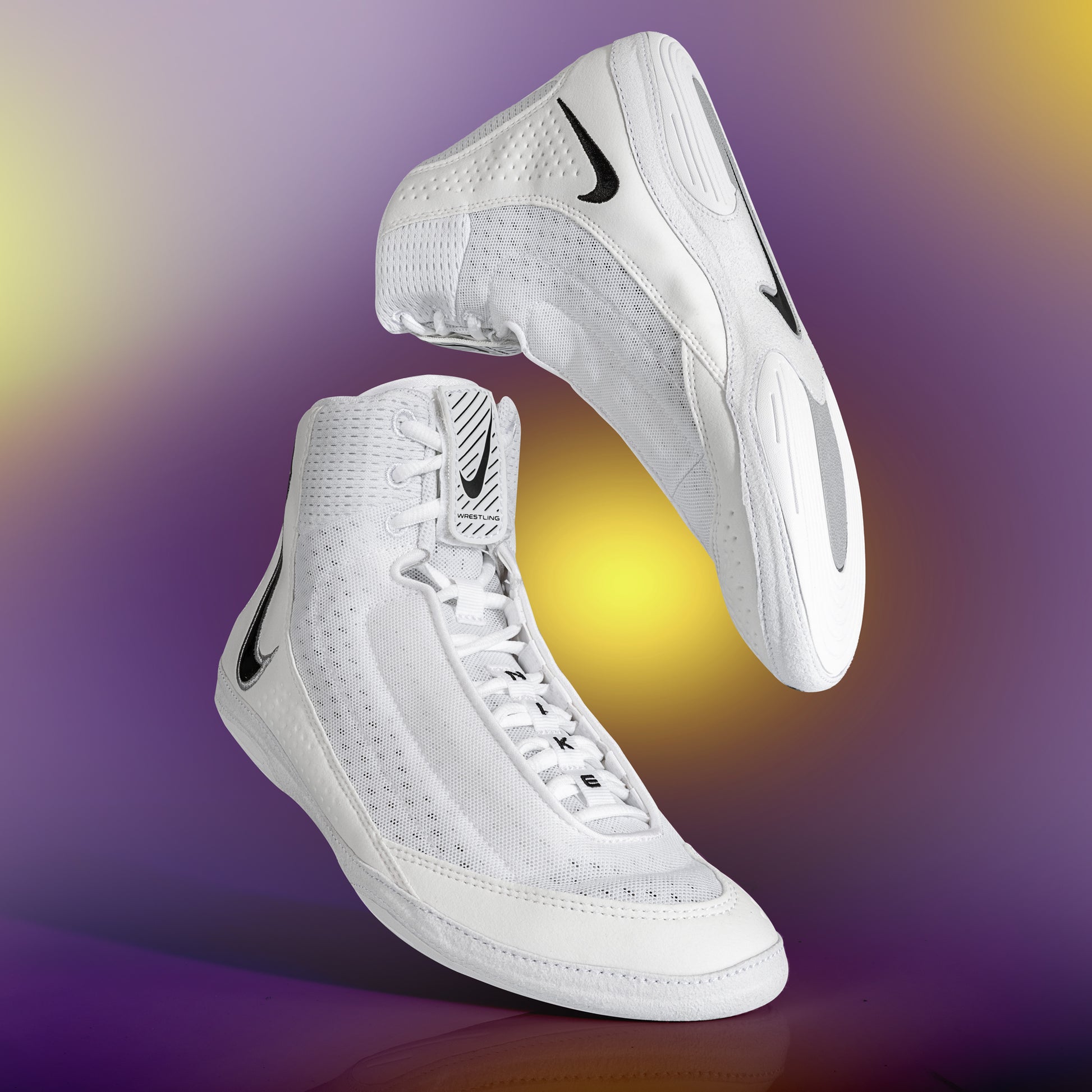 Nike Inflict 4 Wrestling Shoes in White and Black hero image
