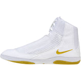 Nike Inflict 4 Wrestling Shoes in White and Gold side view