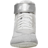 Nike SpeedSweep VII Wrestling Shoes in White and Silver front view