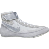 Nike SpeedSweep VII Wrestling Shoes in White and Silver side view