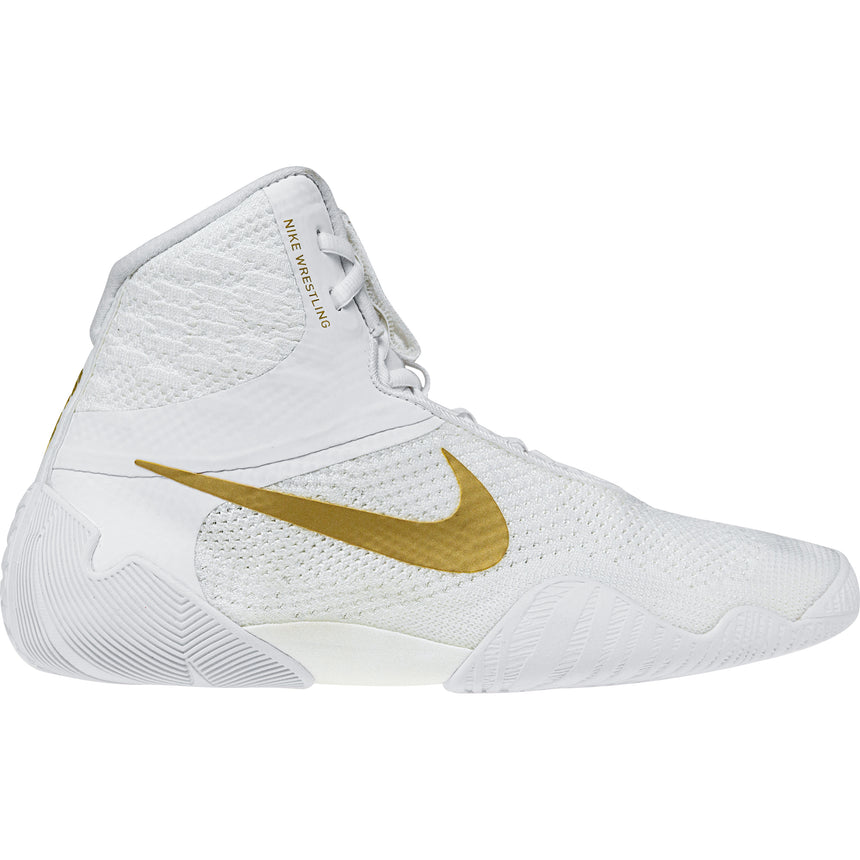 Nike Tawa Wrestling Shoes in White and Gold side view