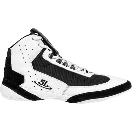 ScrapLife Ascend One Signature Wrestling Shoes in White and Black side view