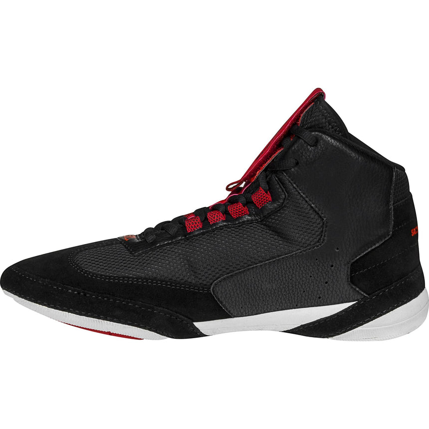ScrapLife Ascend One Wrestling Shoes in Black and Red side view 2