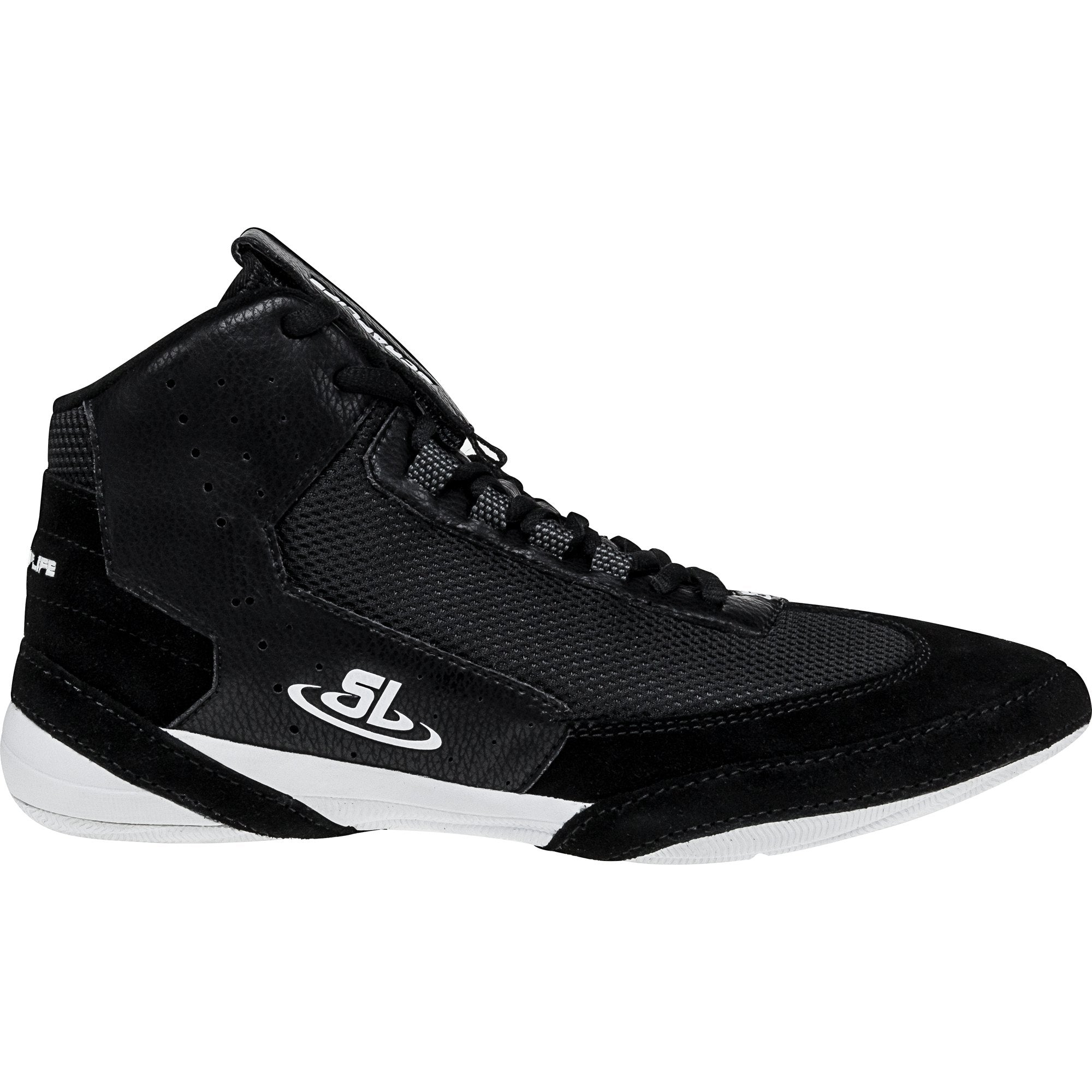 ScrapLife Ascend One Wrestling Shoes in Black and White side view